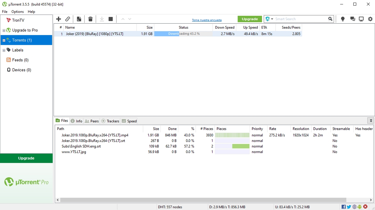 UTorrent, ويندوز