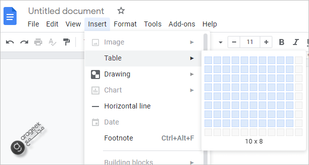 إنشاء جدول في WordPress باستخدام Google Docs -1