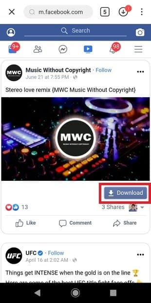 تحميل فيديو Facebook باستخدام سناب شات