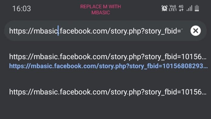 تحميل مقطع فيديو من Facebook على الهاتف عبر موقع mbasic