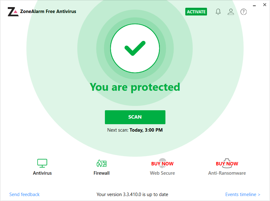 برنامج ZoneAlarm Free Antivirus, ويندوز
