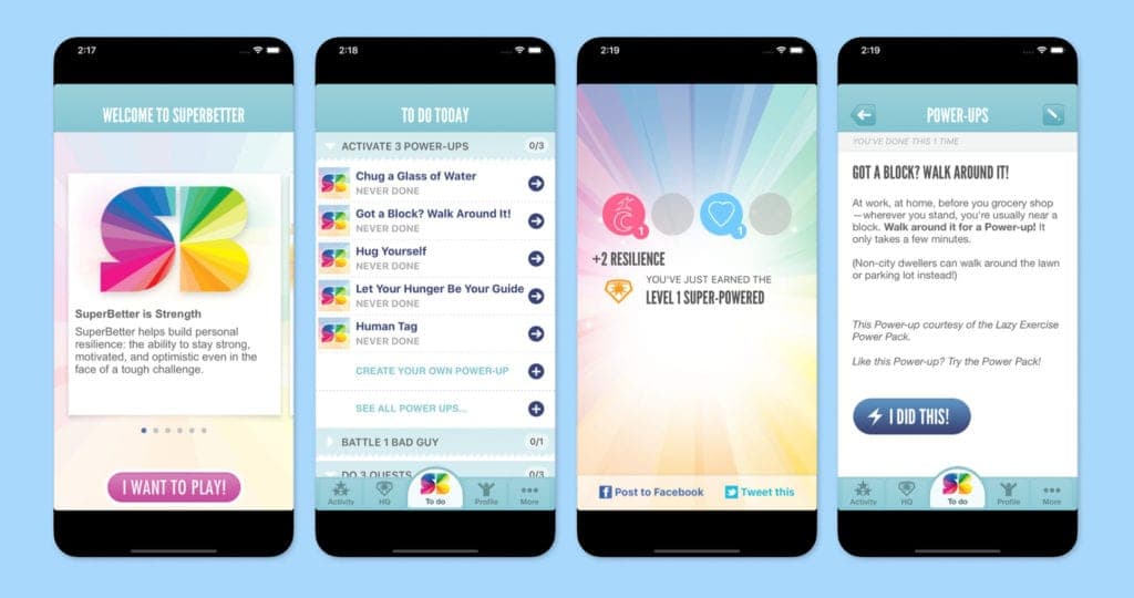 SuperBetter التطبيقات الصحية