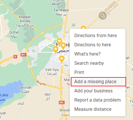 google maps add missing location