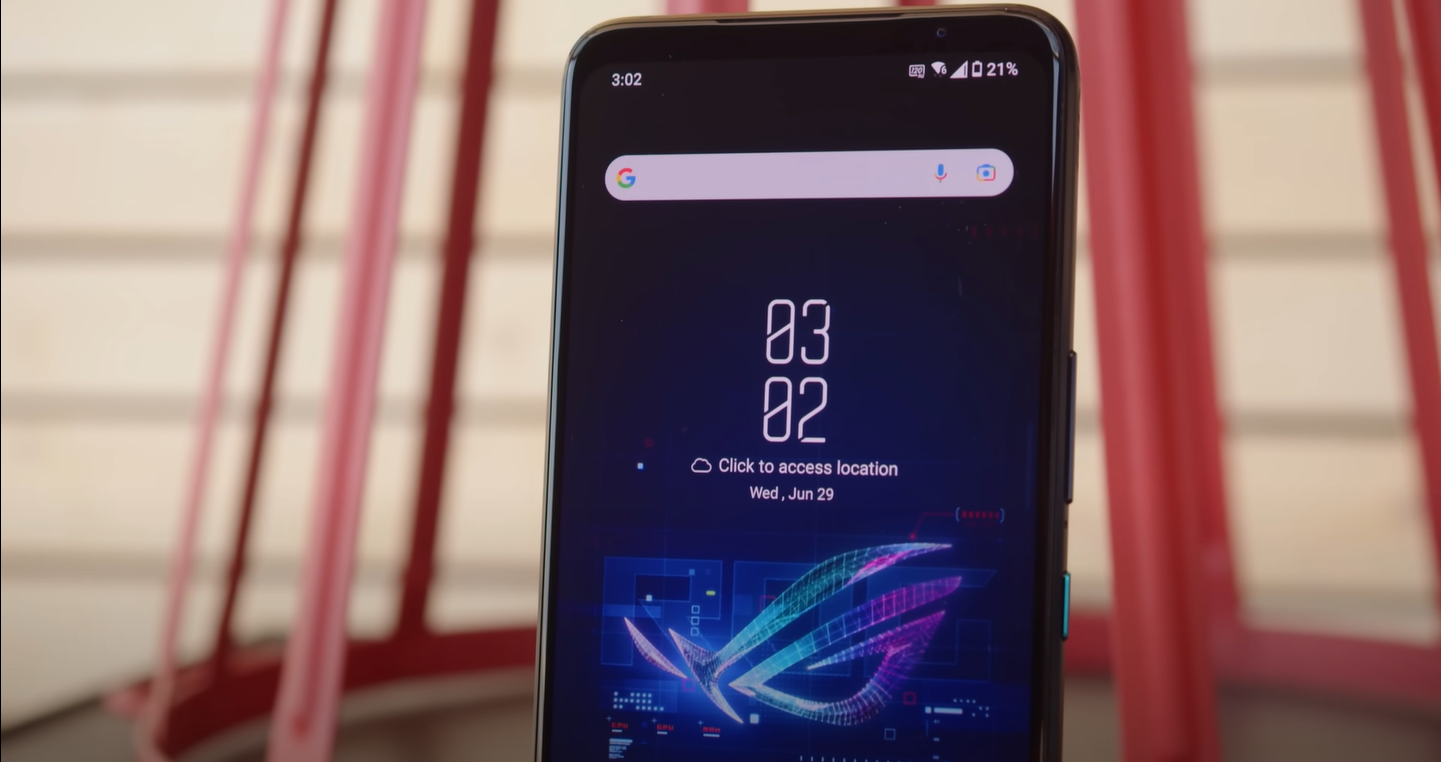 الواجهة الأمامية لهاتف ASUS ROG Phone 6 Pro