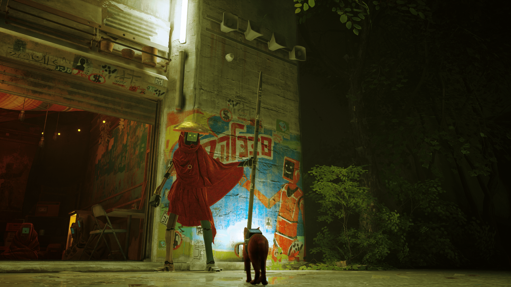 اللقاء الأول مع الروبوتات في لعبة Stray 