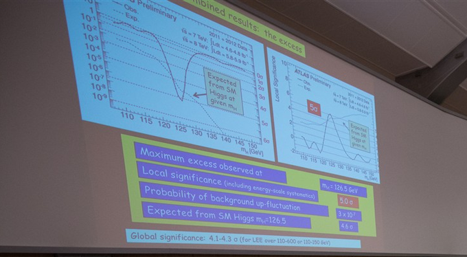 شريحة من العرض التوضيحي لجسيم Higgs Boson - الخط Comic Sans