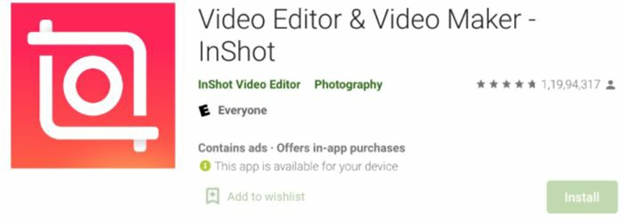 تطبيق In Shot من أفضل تطبيقات للمونتاج