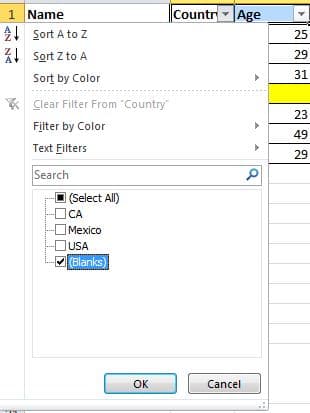 حذف الخلايا الفارغة بسهولة - Microsoft Excel