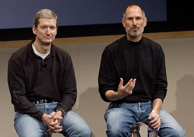 CUPERTINO, CA - AUGUST 7: (L-R) Tim Cook, Chief Operating Officer, Apple CEO Steve Jobs and Phil Schiller, EVP Product Marketing, answers questions after Jobs introduced new versions of the iMac and iLife applications August 7, 2007 in Cupertino, California. The all-in-one desktop computers now have a slimmer design in aluminum casings with faster chips and glossy screens and is up to $300 cheaper then their predecessors. (Photo by David Paul Morris/Getty Images)