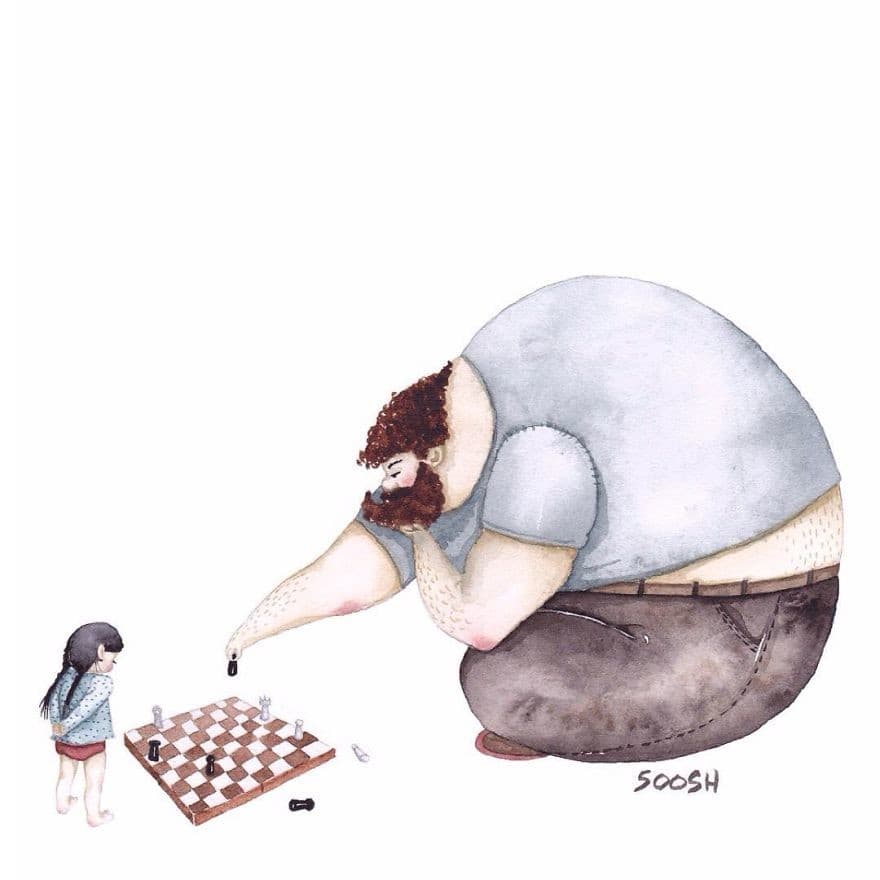 طفلة وأبيها
