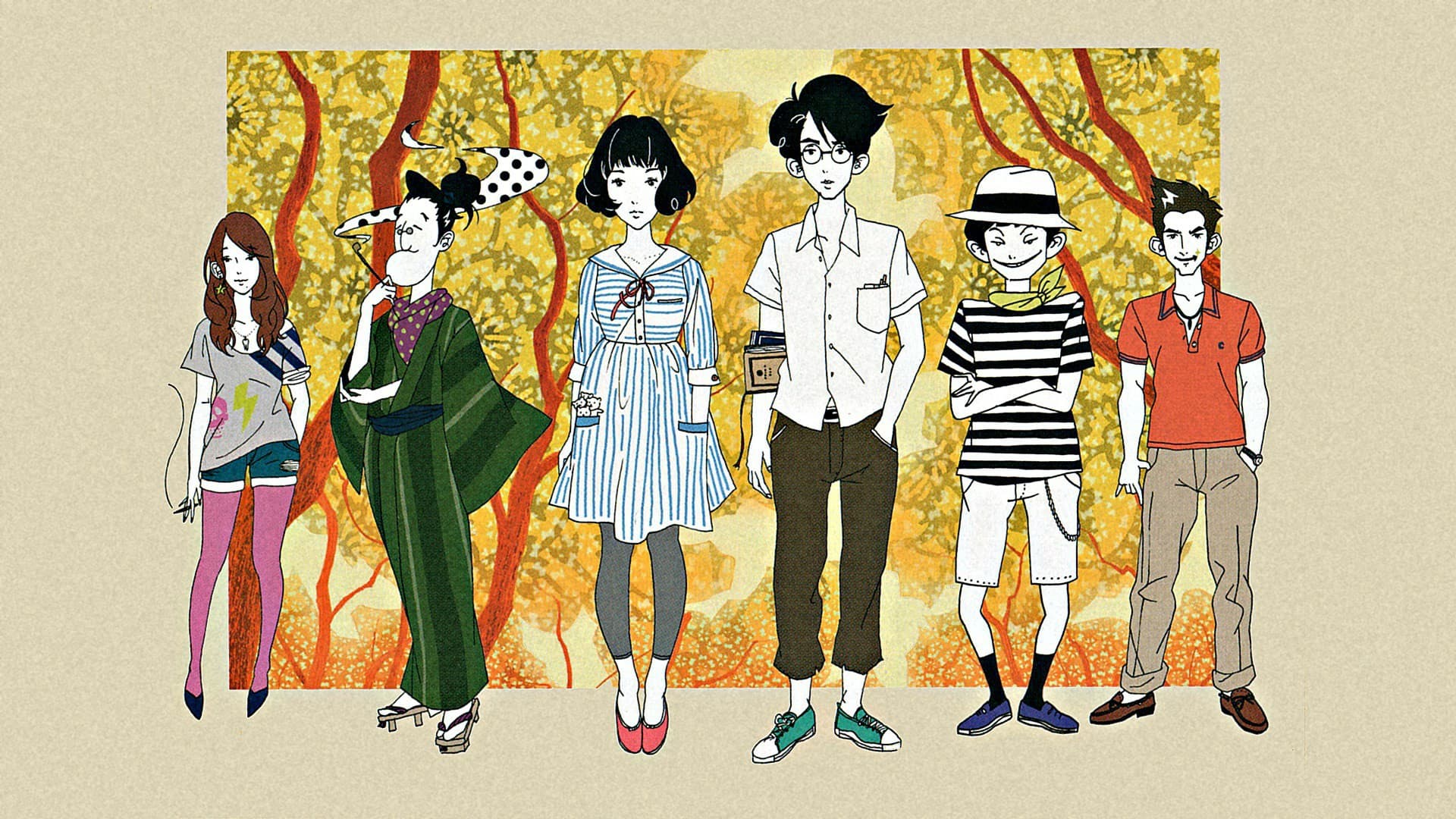 أنمي The Tatami Galaxy - واتاشي وهيوغوتشي وأوزو وأكاشي