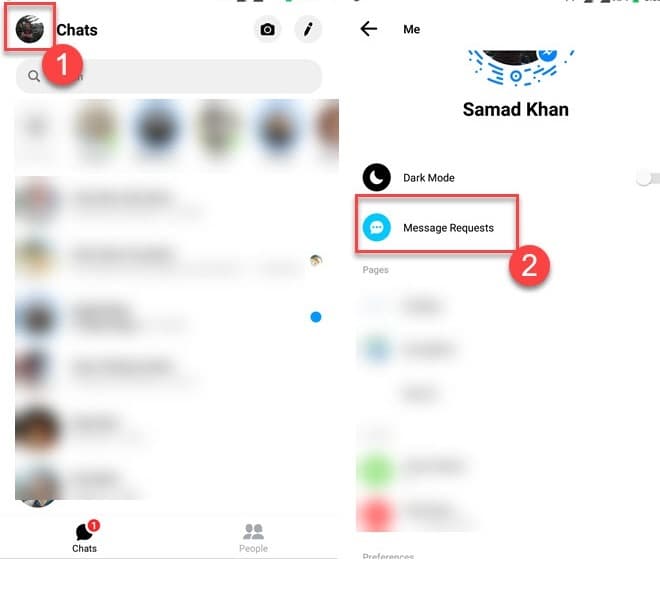 طلبات المراسلة في تطبيق فيسبوك ماسنجر الماسنجر مسنجر