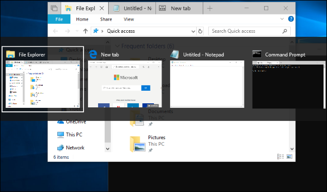التبديل بين الاطارات في ويندوز windows tab