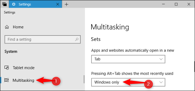 تعديل اختصار alt tab في ويندوز 10