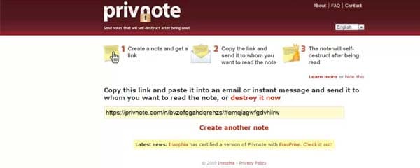 موقع Privnote