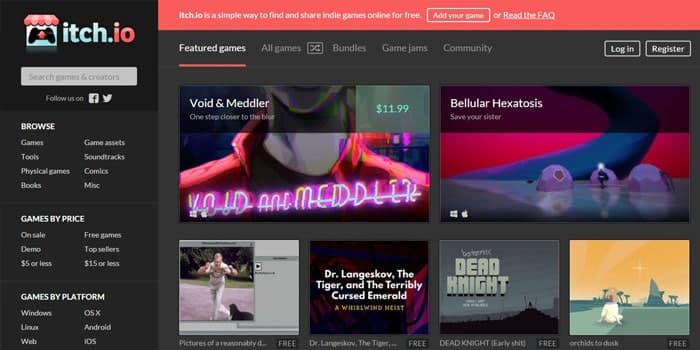 متجر الألعاب - Itch.io