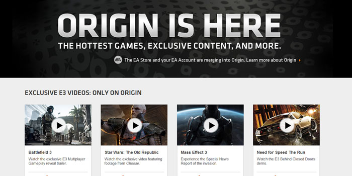 متجر الألعاب - Origin