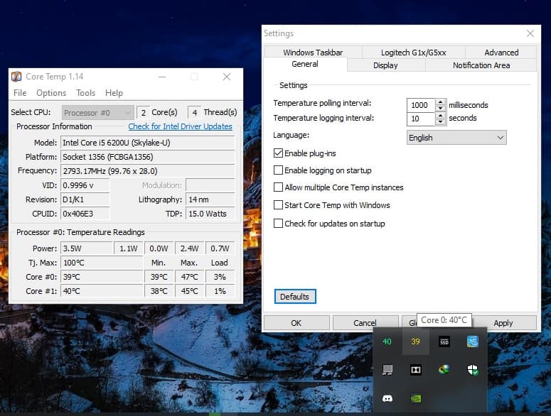 كيفية مراقبة درجة حرارة المعالج - برنامج Core Temp