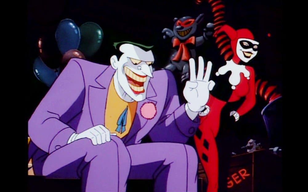 مشهد تجمع هارلي كوين بالجوكر في حلقة joker's favor