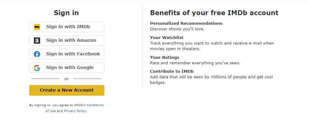 طريقة حساب على موقع IMDB