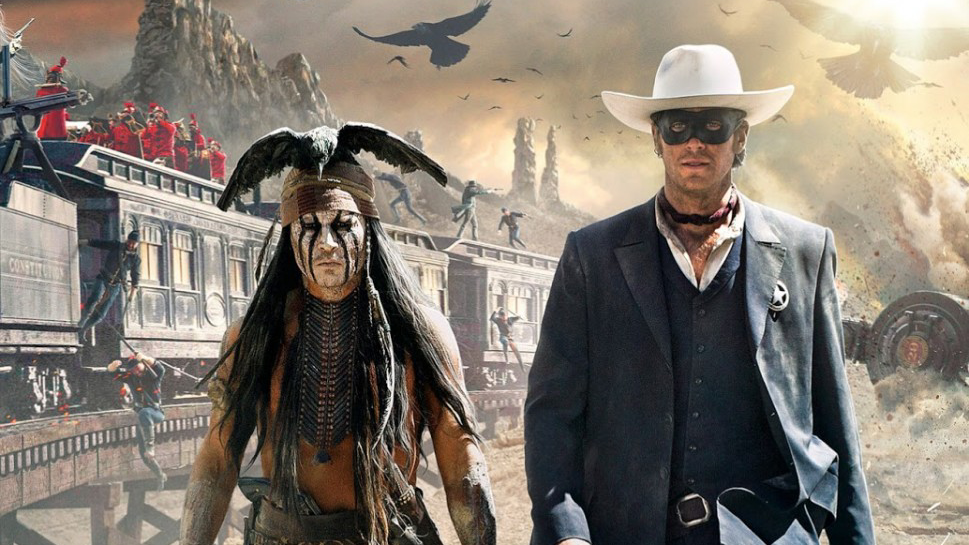 صورة للنجم جوني ديب بهيئة غريبة من فيلم Lone Ranger