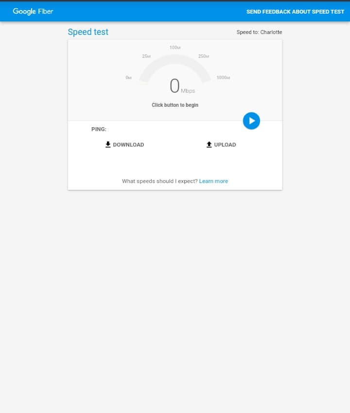 Google Fiber Speed Test