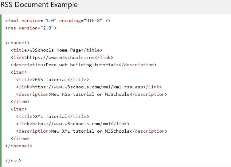 تنسيق البيانات بطريقة RSS