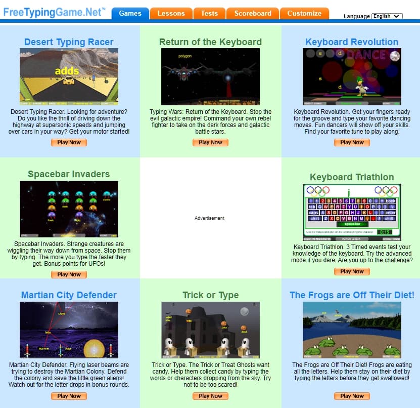 موقع Free Typing Game