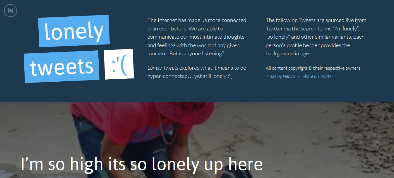 مواقع انترنت ممتعة Lonely Tweets
