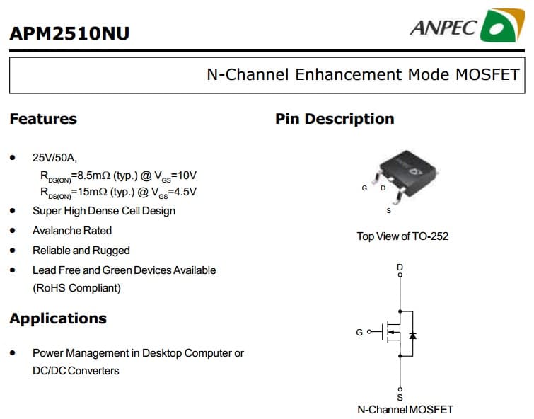Transistor APM2510N