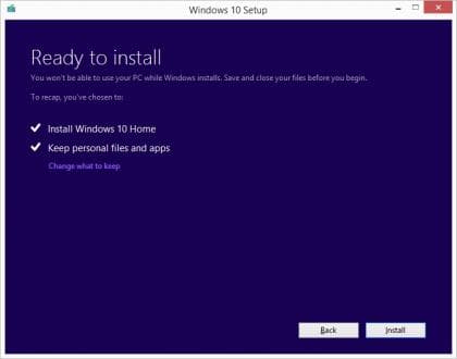 Cant upgrade windows 10