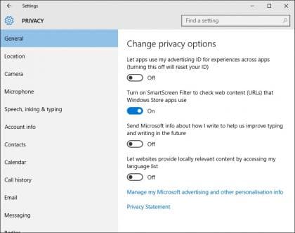 Fix privacy windows 10
