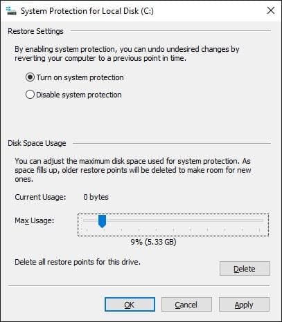 System Restore windows 10