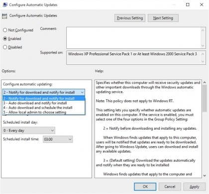 Turn off forced updates