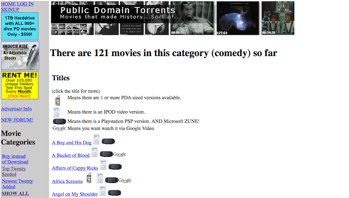 موقع Public Domain Torrents