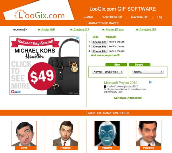 loogix / تسعة مواقع لصناعة الصور المتحركة GIF