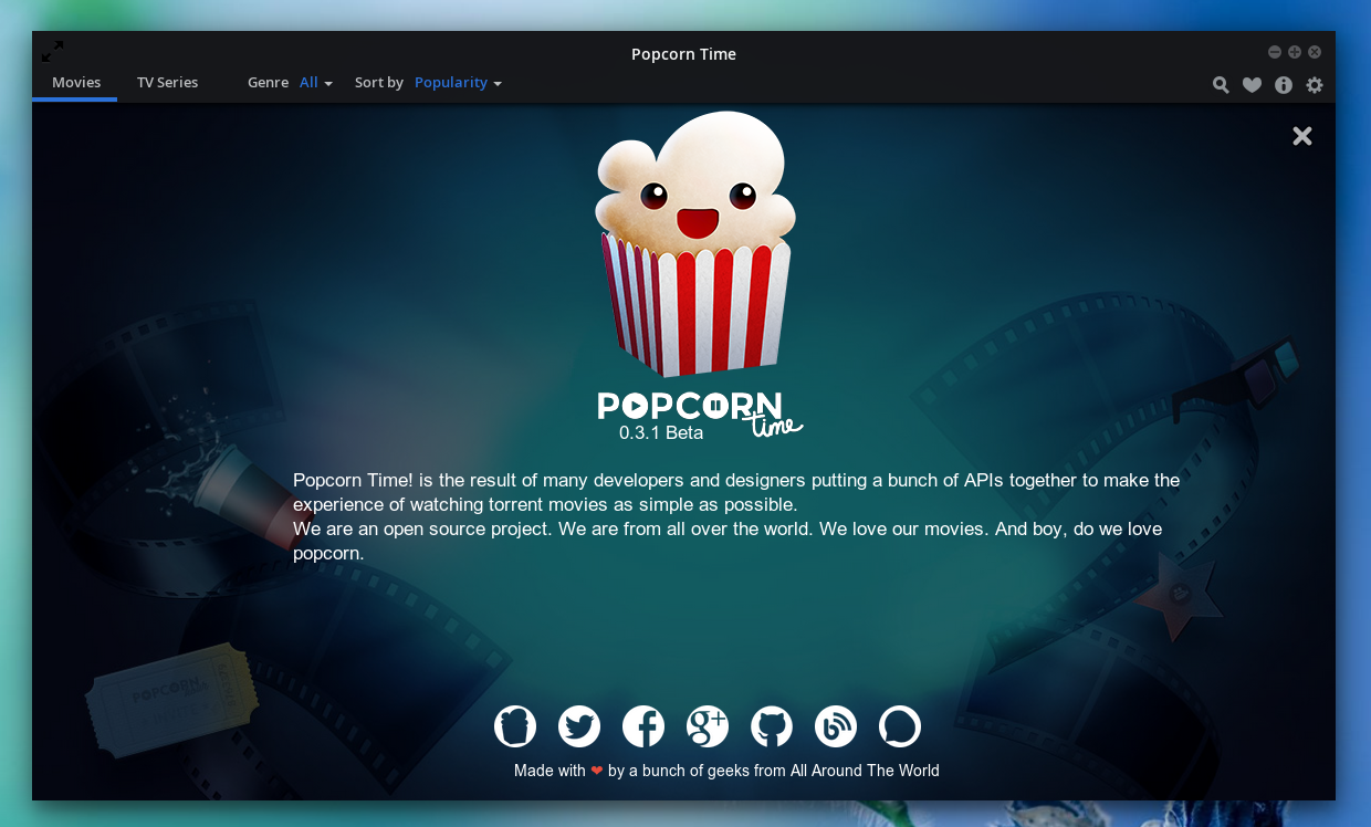 برنامج بوب كورن Popcorn Time