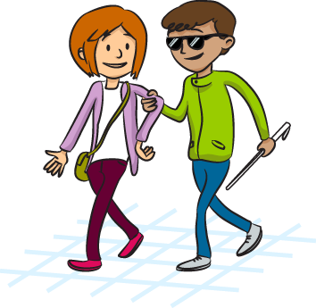 السير مع الشخص الفاقد لبصره