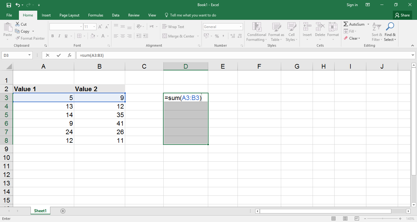 تطبيق الأمر على أكثر من خلية