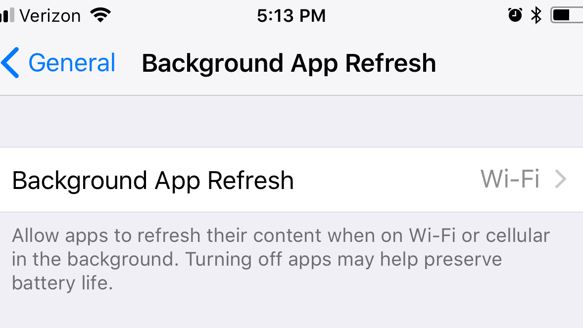 وقف تحديث التطبيقات في الخلفية على هواتف الآيفون