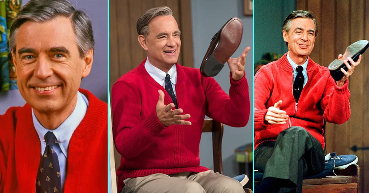 Tom Hanks يقلد الحركة الشهيرة ل Fred Rogers