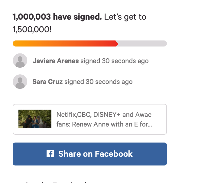 مسلسل Anne with an E يحصل على مليون توقيع في حملة ضخمة ليعود بموسم رابع