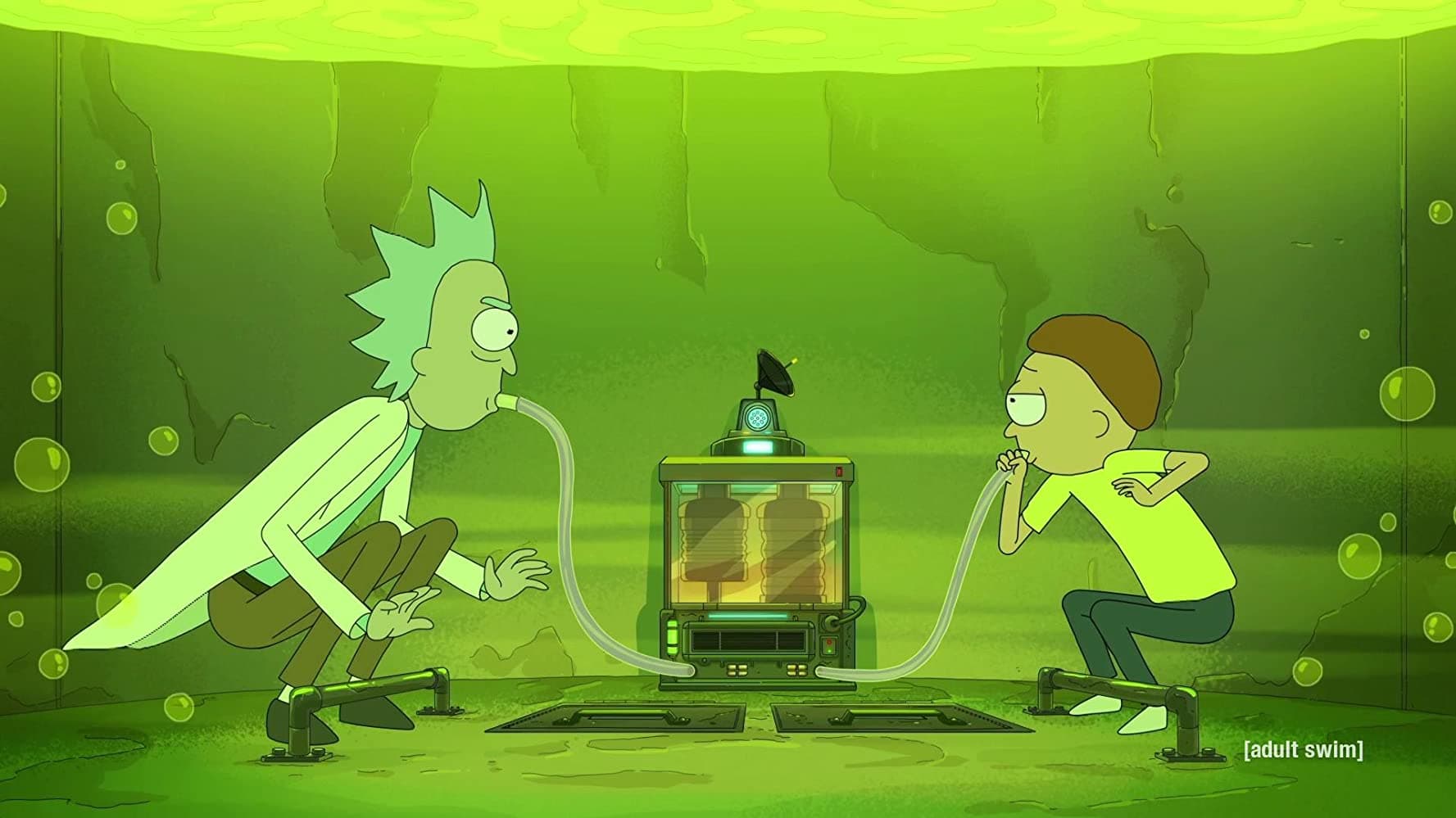 ريك ومورتي في حاوية الحمض الزائف
