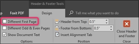 ترقيم الصفحات في الوورد
