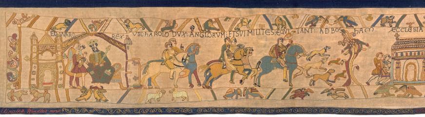 إدوارد وهارولد في وستمنستر، ثم هارولد متجهًا إلى بوشام