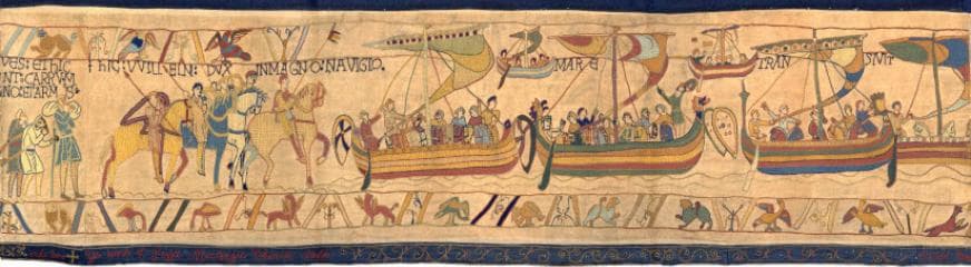 قيادة ويليام لجيشه إلى القوارب ويبحرون