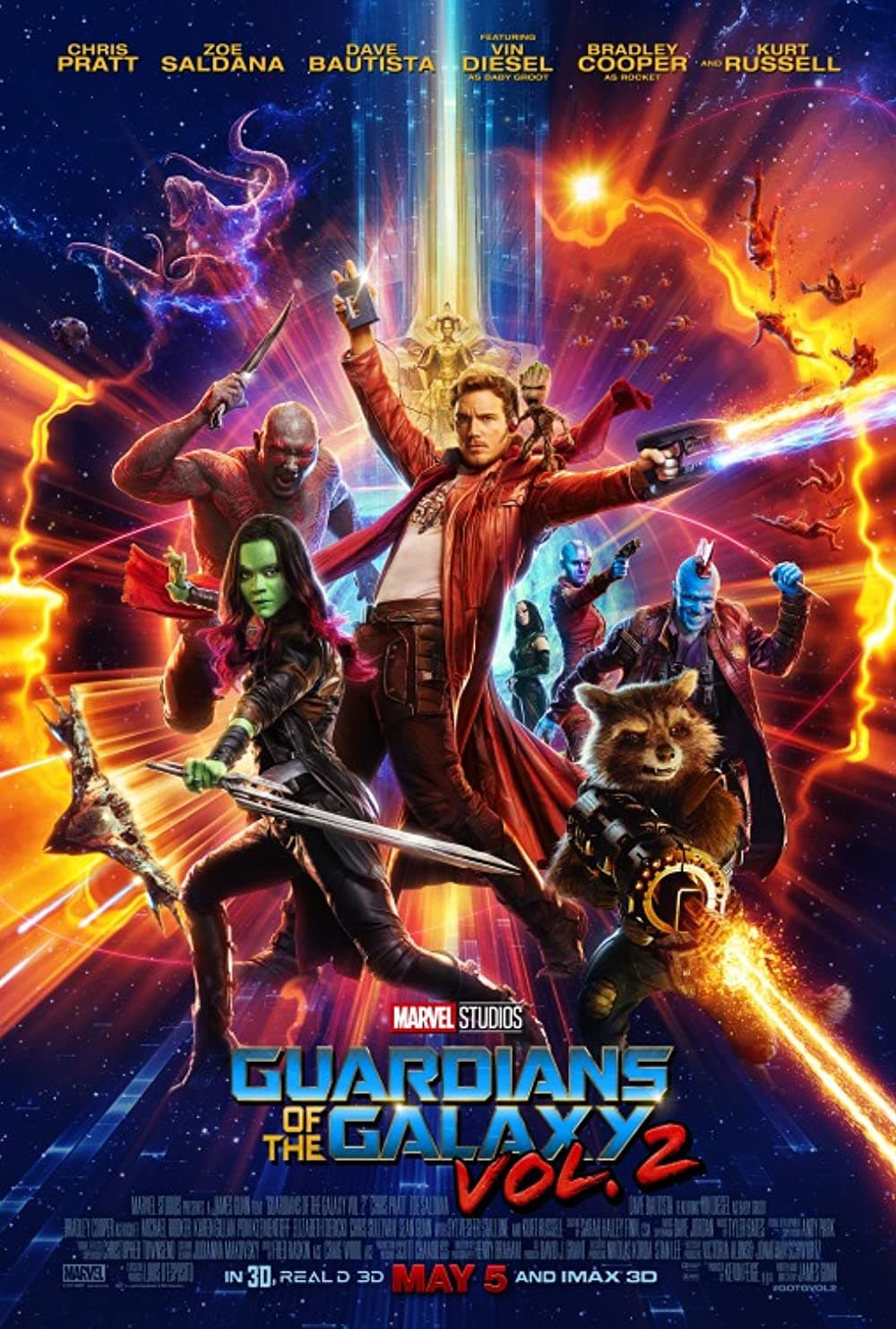 بوستر Guardians of the galaxy 2 ترتيبه الخامس عشر في ترتيب أفلام مارفل